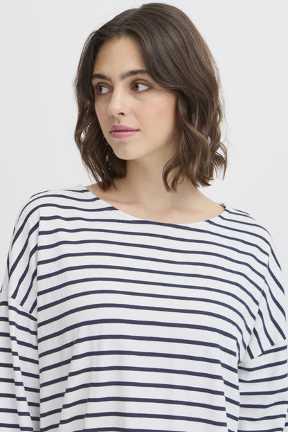 Fransa Siva Stripe Tee