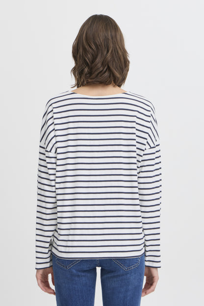 Fransa Siva Stripe Tee