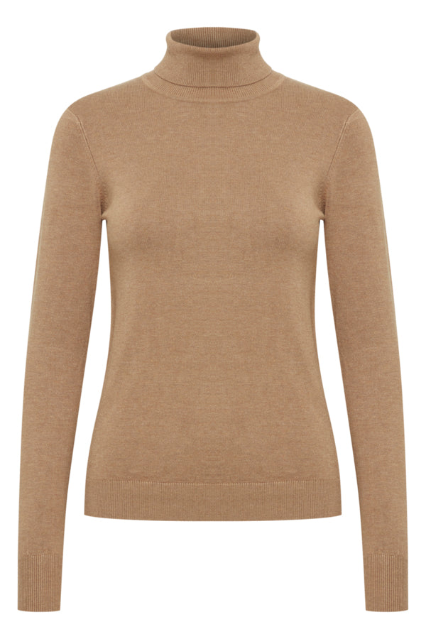 B.young Roll Neck Knit - Sand Melange