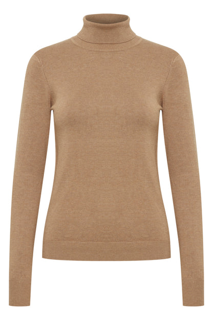 B.young Roll Neck Knit - Sand Melange