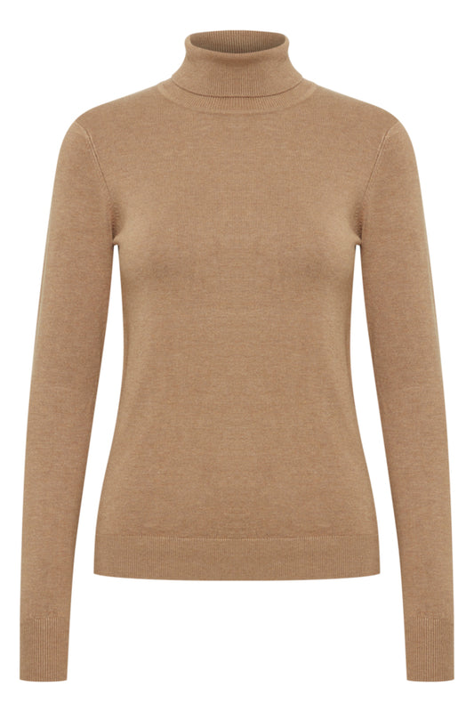 B.young Roll Neck Knit - Sand Melange