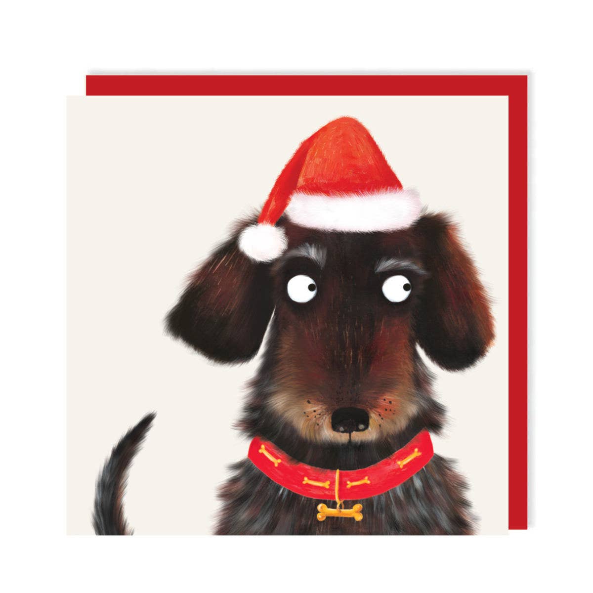 Cute Dachshund Hat Christmas Card | Funny Christmas Card