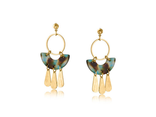 Sophia Metal And Resin Dangle Earrings