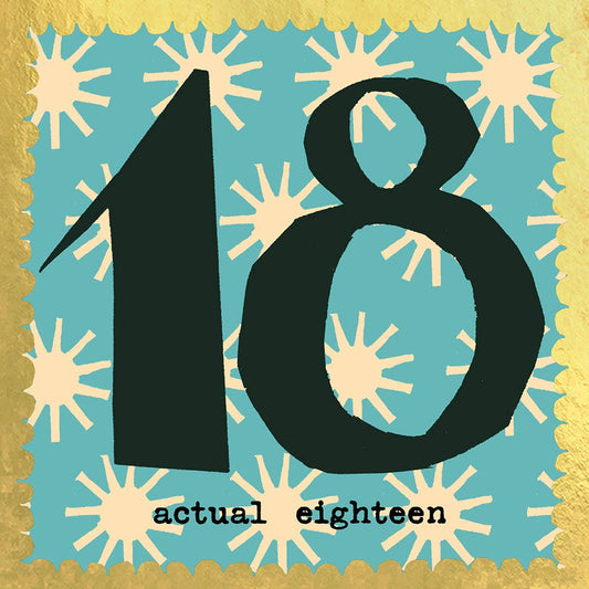 'Actual Eighteen' Greetings Card