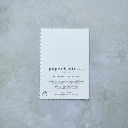 Hand Block Printed Greeting Card - Champaca Saffron