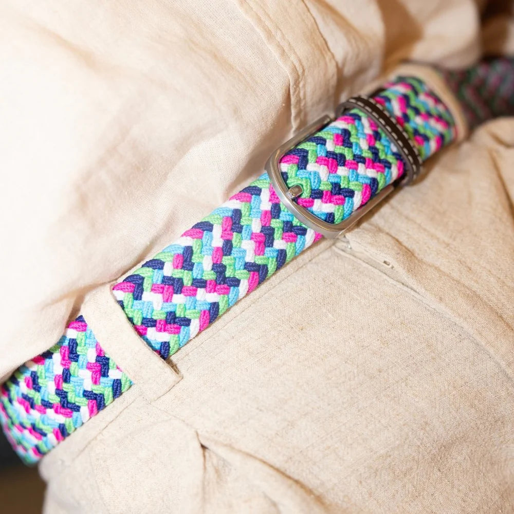 Swole Panda -  Bright Multi Zigzag Woven Belt