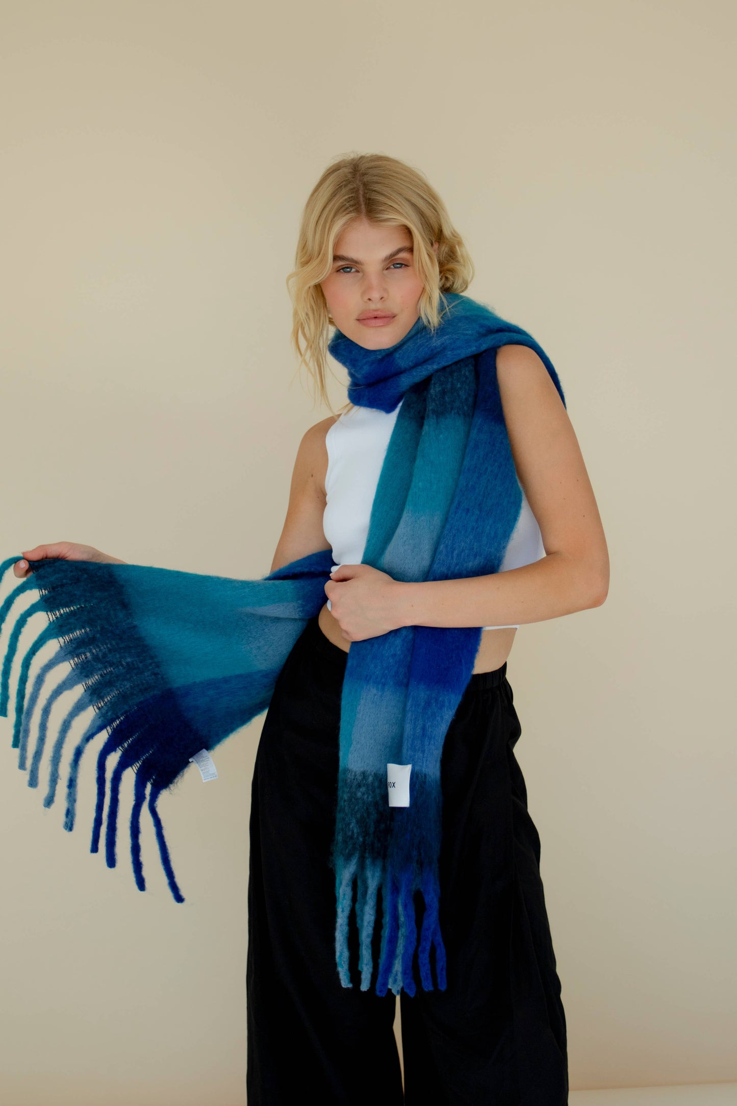 The Reykjavik Scarf - 100% Recycled - Blue Check