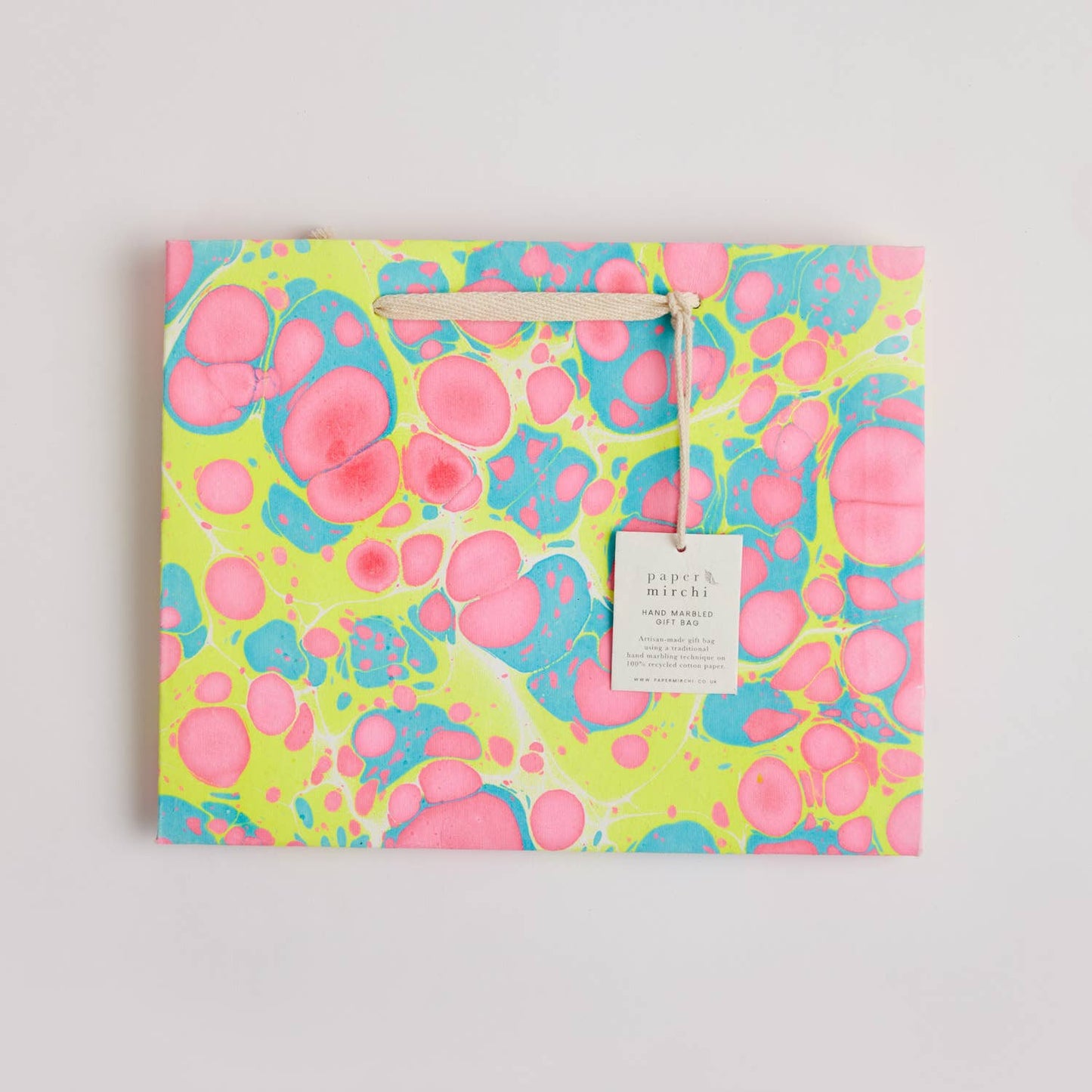 Hand Marbled Gift Bags (Large) - Neon