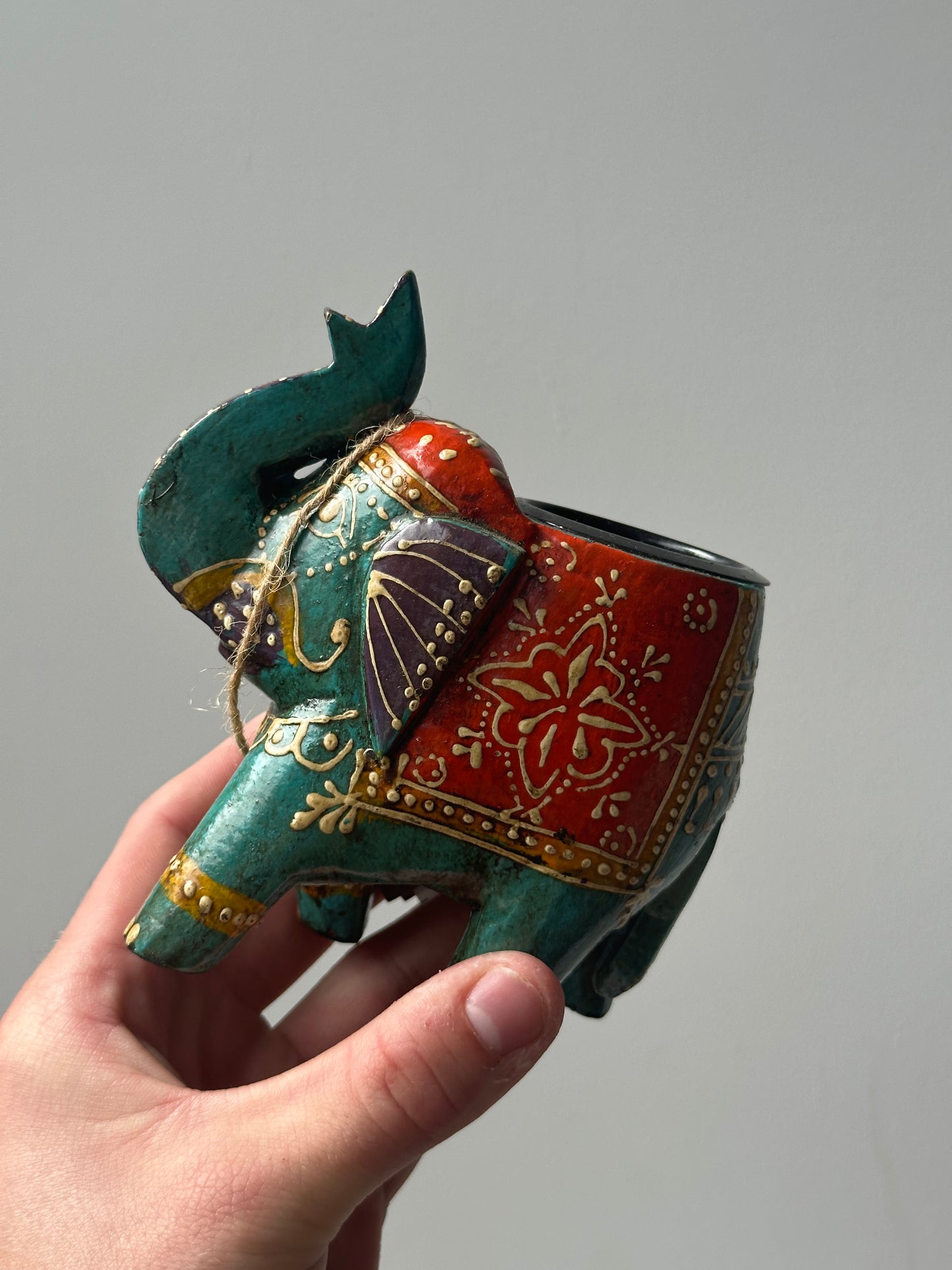 Hand Painted Elephant Tealight Holder