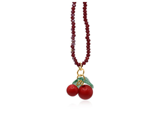 Hortense Small Cherry Beaded Necklace