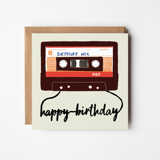 Birthday Mixtape - Blank Greetings Card