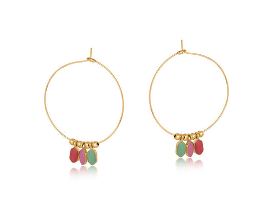 Carine Drop Hoop Earrings