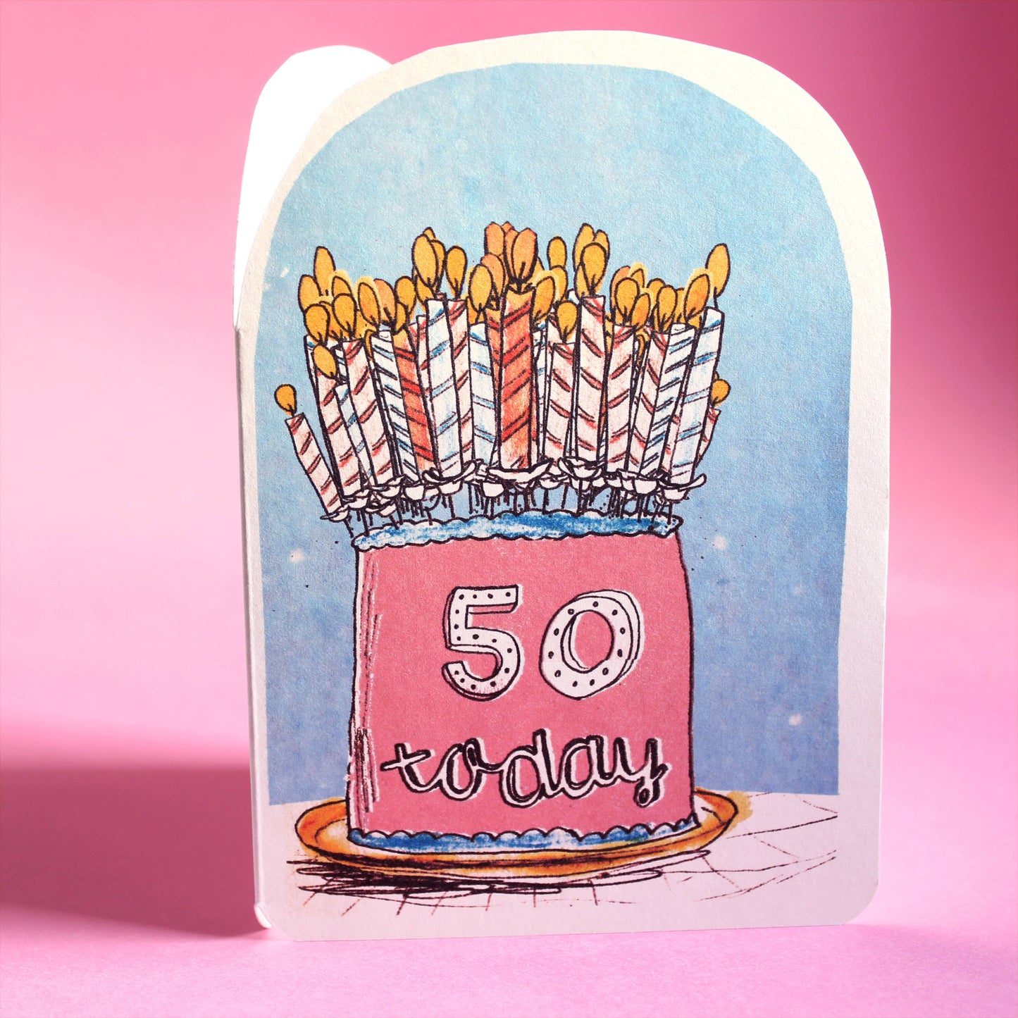 Fifty Today Birthday Candles Card