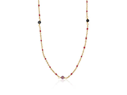 FREYA LONG BEADED DELICATE STAINLESS STEEL NECKLACE