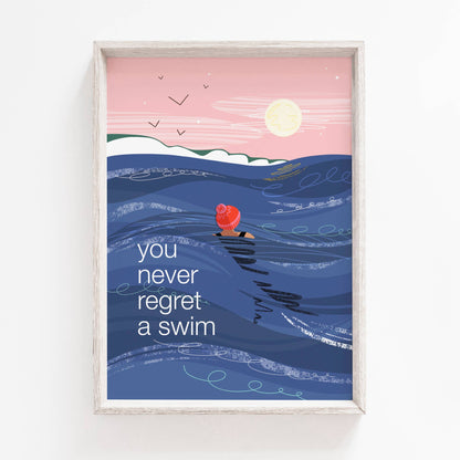 Wild swimming print sea swimming print