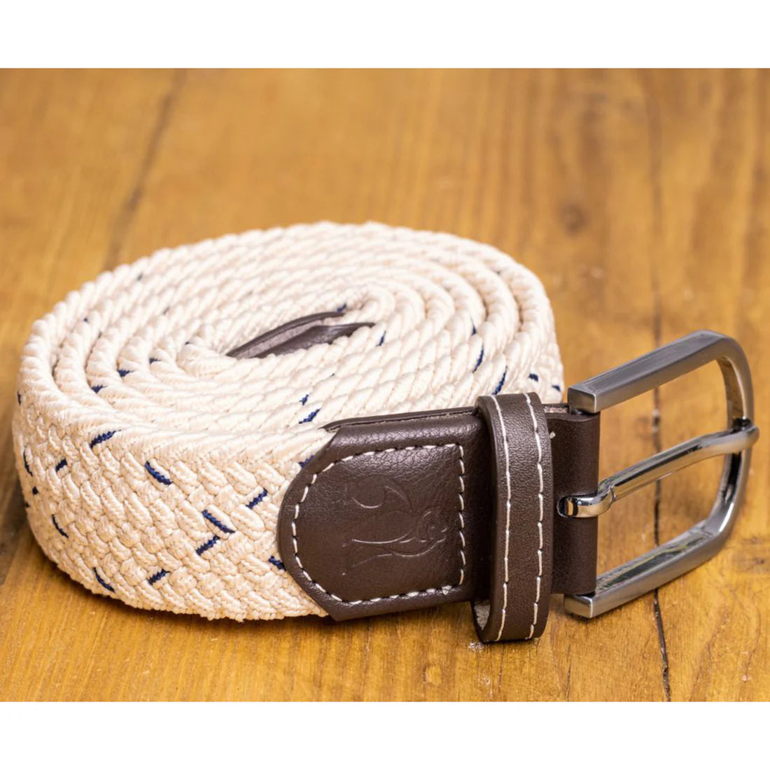 Swole Panda - Cream/Blue Dot Woven Belt