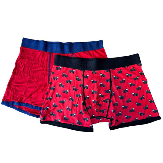 Swole Panda - Red & Gorillas Bamboo Boxers Twin Pack