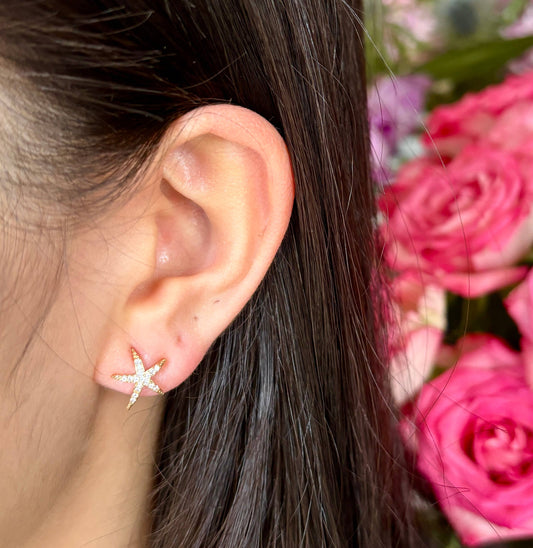 14ct Gold Plated Star Fish Earrings
