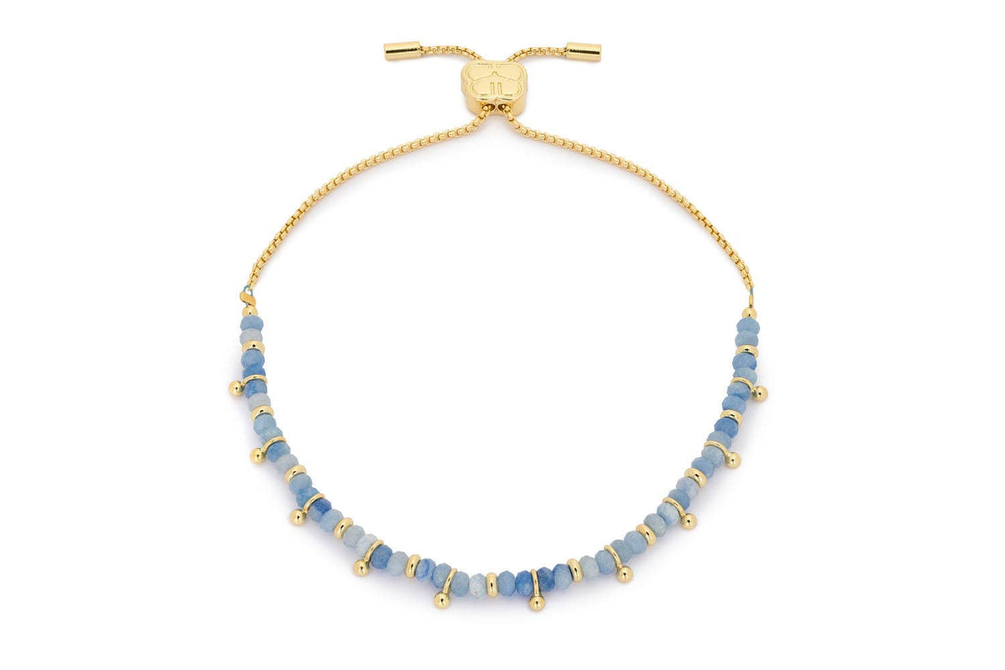 Harmony Gold & Blue Aventurine Gemstone Bead Bracelet