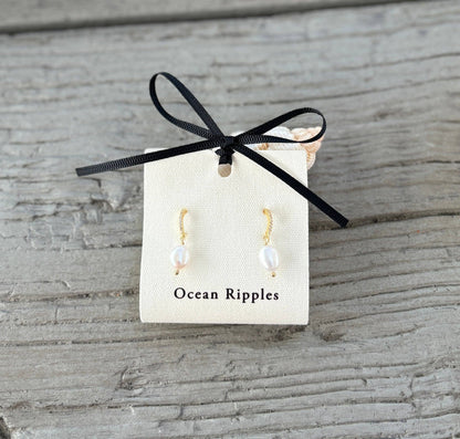 14ct Gold Plated Fresh Water Pearl Vintage Style Earrings