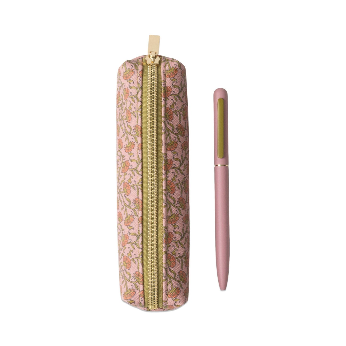 Pen & Pouch Set - Pink Vintage Floral