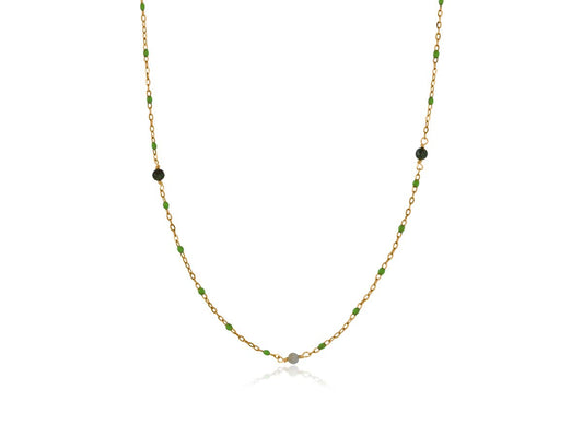 FREYA LONG BEADED DELICATE STAINLESS STEEL NECKLACE