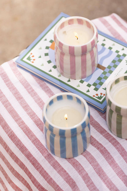 Cabana Lavender Ceramic Candle - Grecian Sand