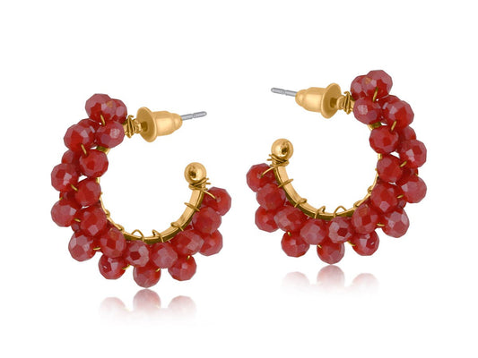 Olympia Cluster Beaded Hoop Earrings