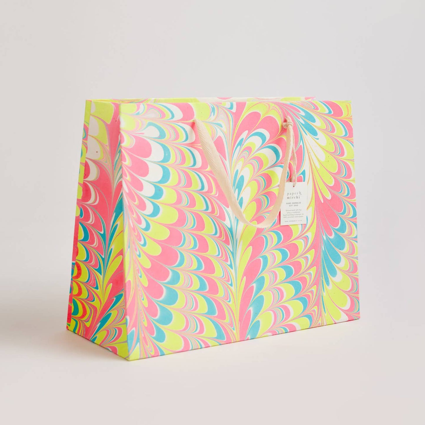 Hand Marbled Gift Bags (Large) - Neon