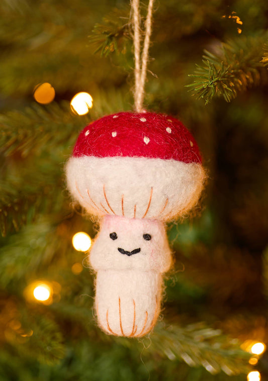 Embroidered Felt Mushroom Decoration