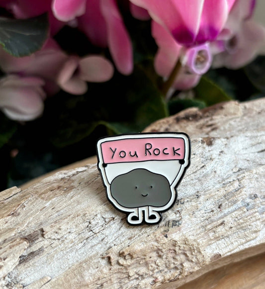 You Rock Enamel Pin Badge Gift with Message Card
