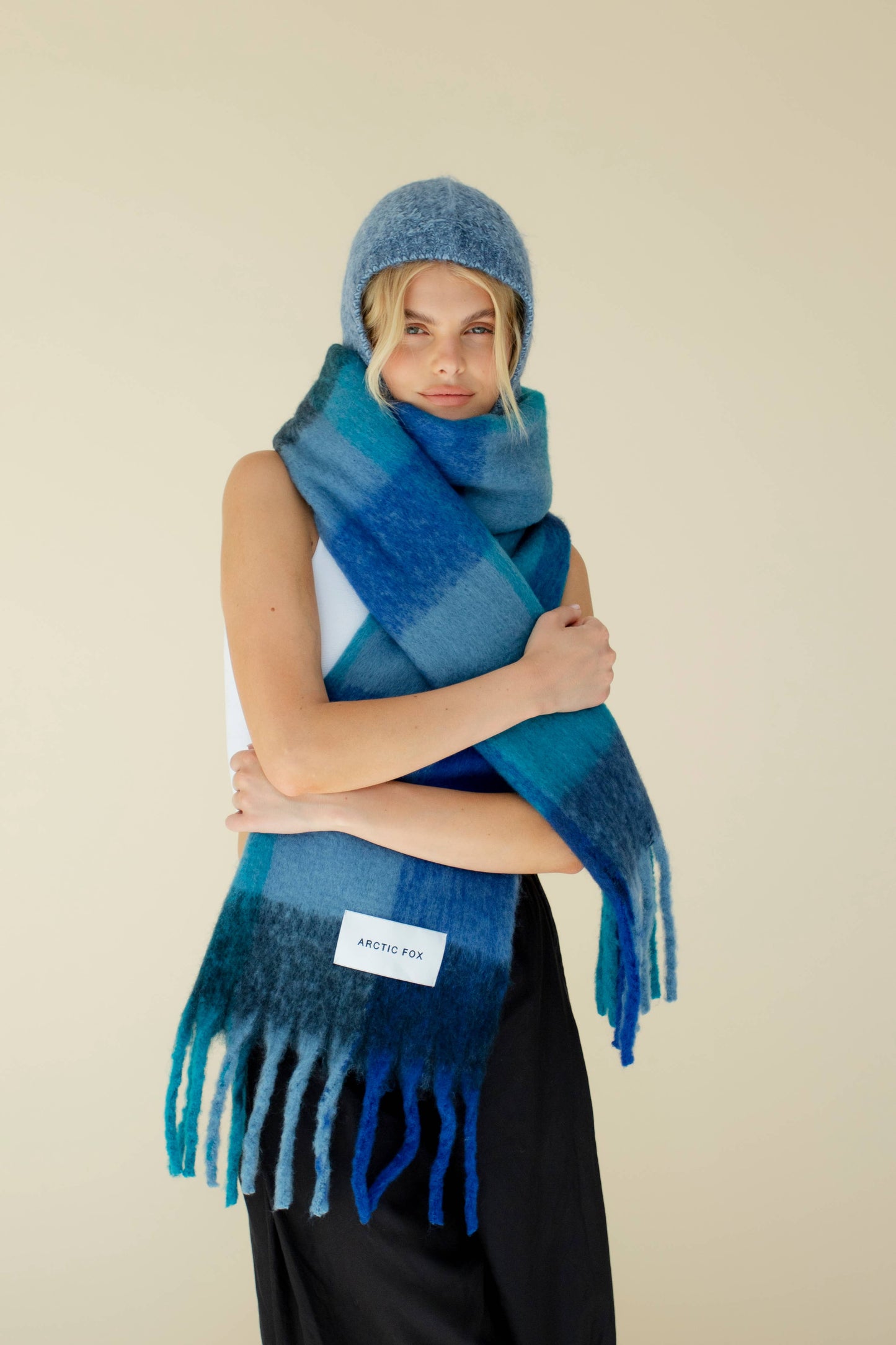 The Reykjavik Scarf - 100% Recycled - Blue Check