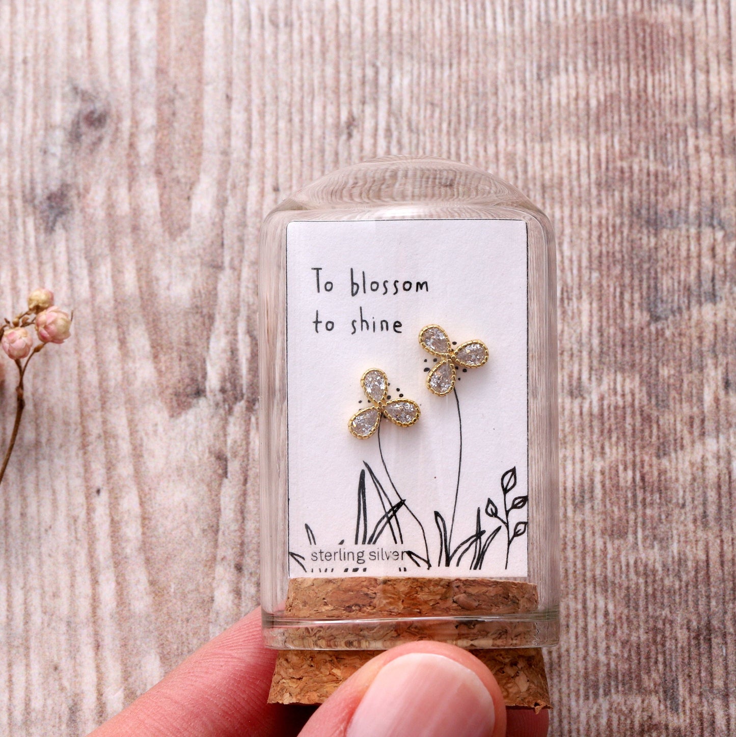 TO BLOSSOM TO SHINE spiral crystal earrings/GOLD
