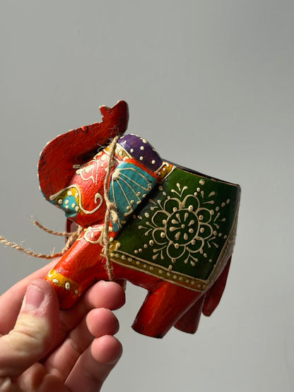 Hand Painted Elephant Tealight Holder