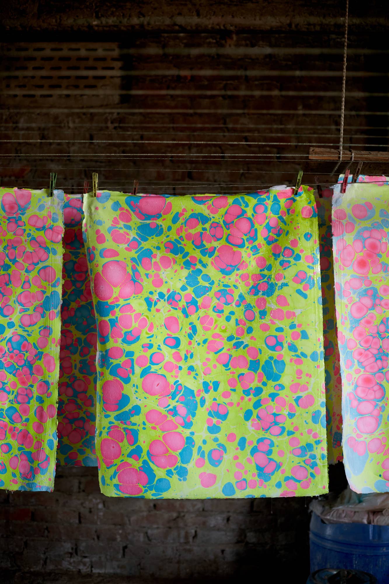 Hand Marbled Gift Bags (Large) - Neon