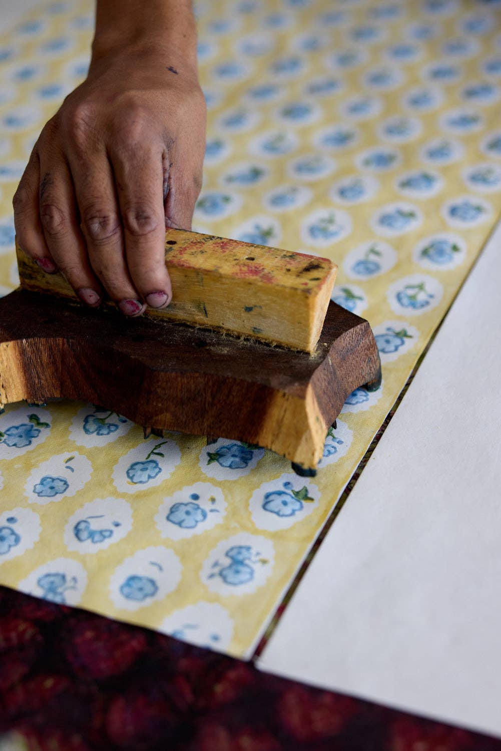 Hand Block Printed Greeting Card - GC Scallop Tiles Alaska Wed