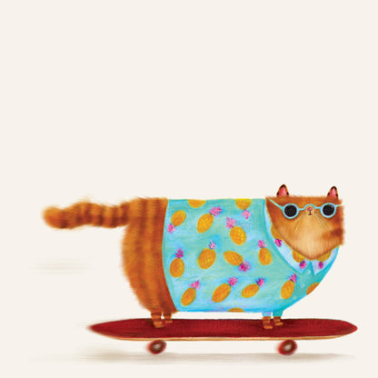 Skater Cat Card