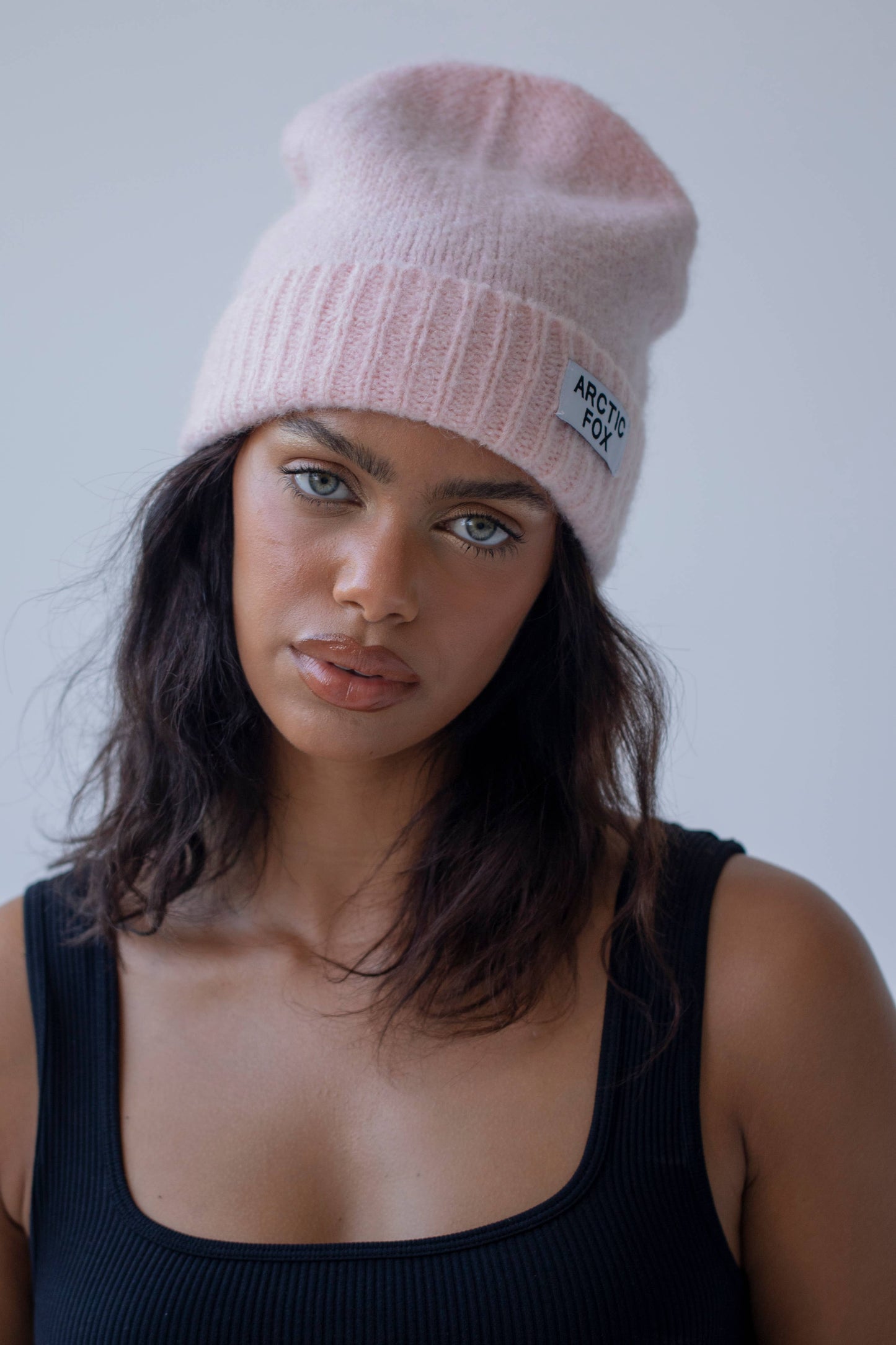 The Mohair Beanie - Dusty Pink