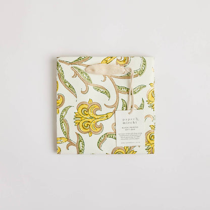 Hand Block Printed Gift Bags (Small) - Sunshine