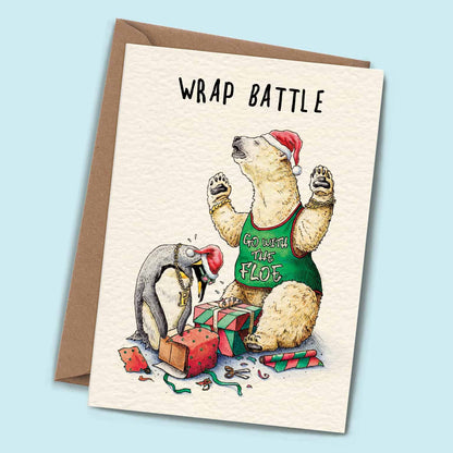 Christmas Wrap Battle Card - Holiday Card - Christmas Card