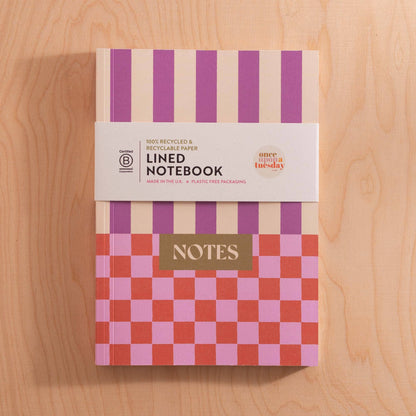 A5 Lay Flat Notebook | Checks & Stripes | Lined