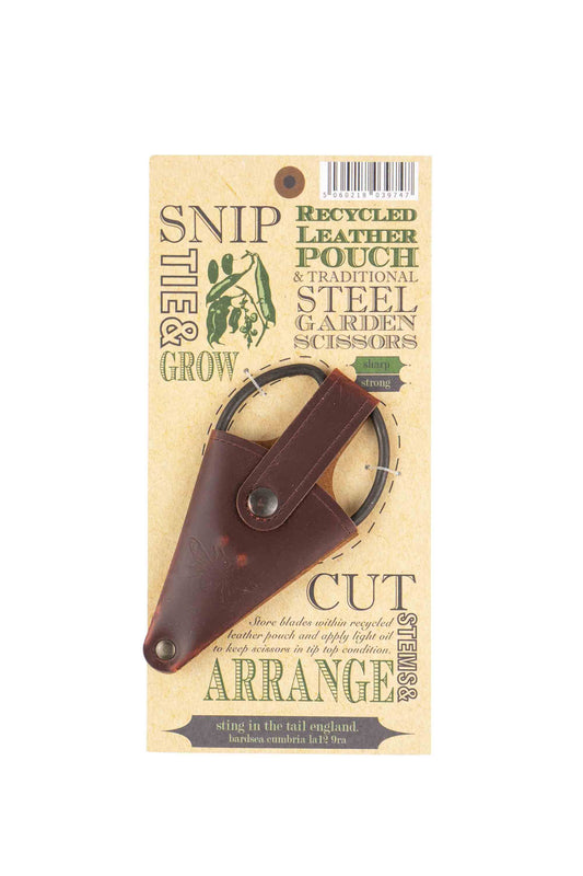 Small Scissors in Recycled Leather Pouch