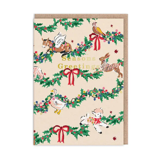 Cath Kidston Seasons Greetings Festive Animals Christmas Card