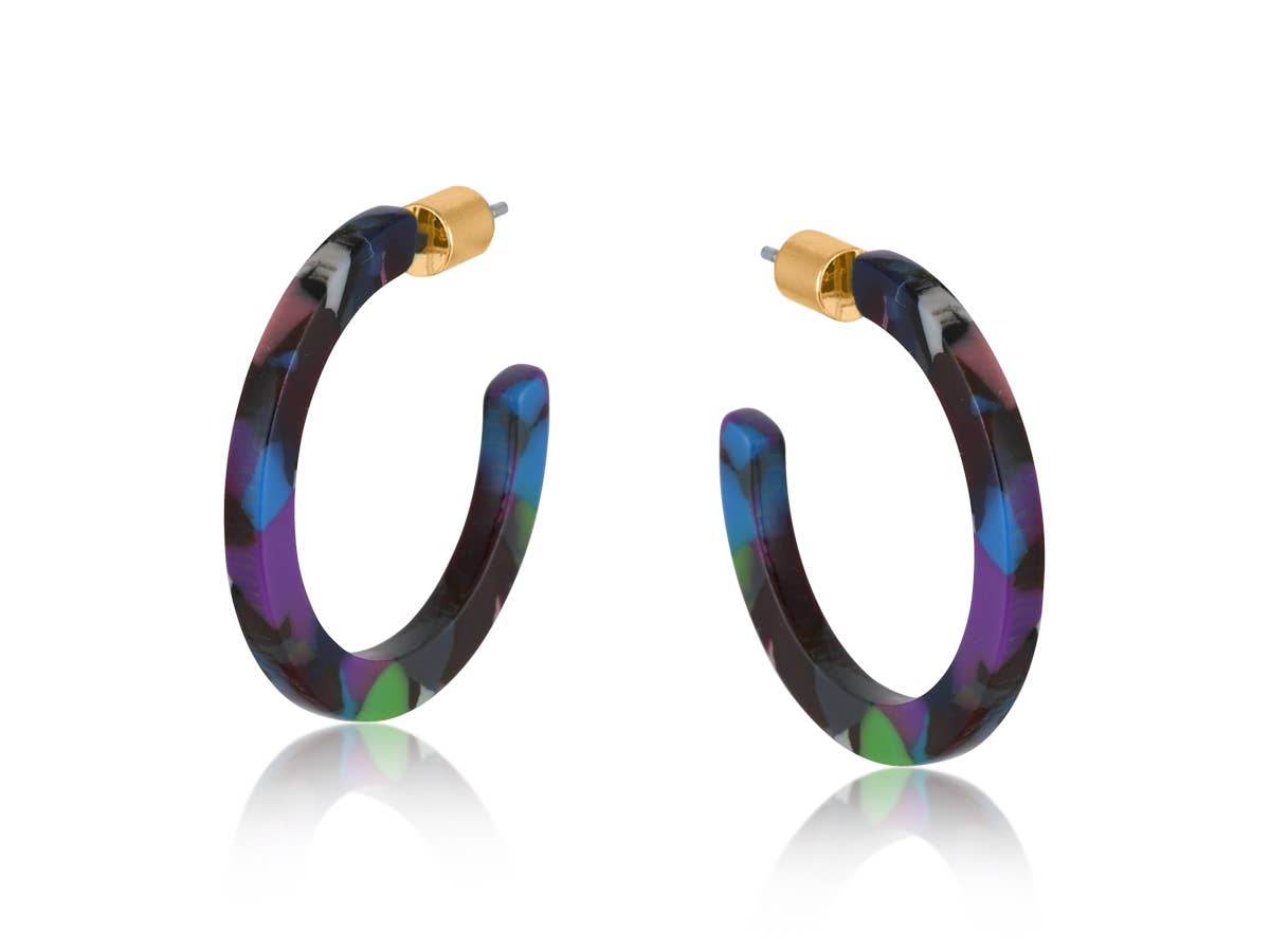 CELINE THIN RESIN HOOP EARRINGS