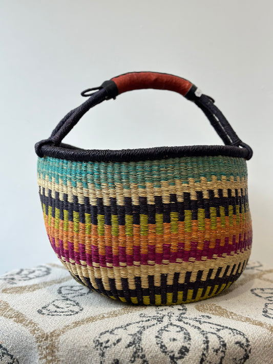 African Bolga Basket - Rainbow