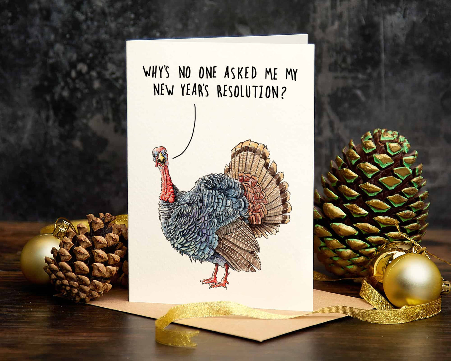 Turkey Resolution Card - Christmas Card - Holidays Humour