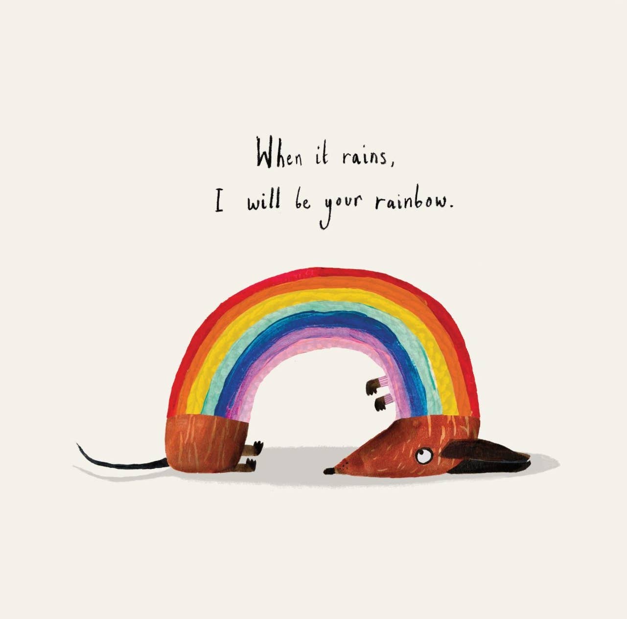 Rainbow Sausage Dog Dachshund Greeting Card