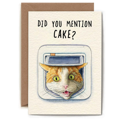 Cat Flap Cake Card - Birthday Card - Funny