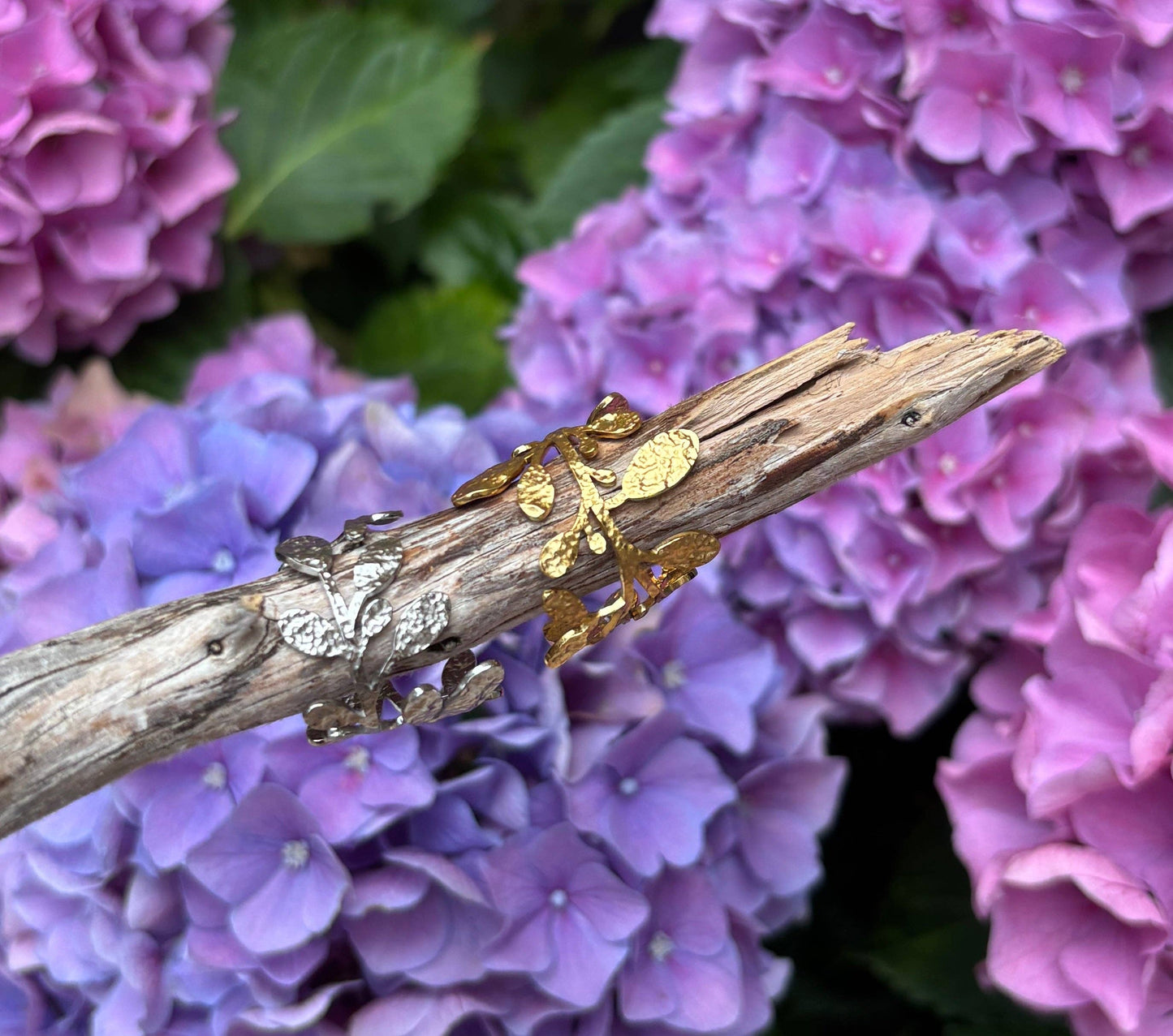 18ct Gold Plated Wrapped Around Leaf Ring