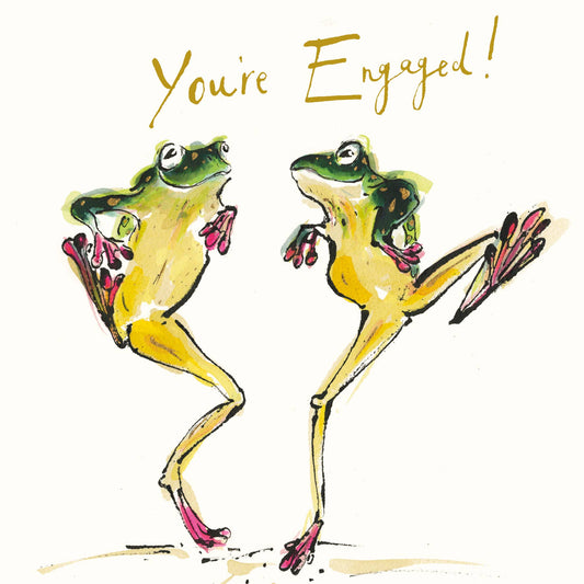 You're Engaged Frogs Gold Foil Card